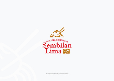 Logo Design : Bakmie & Dimsum Sembilan Lima 95 brandbook branding branding design dimsum logo food logo gold graphic design identity identity design logo logo design minimalist red white