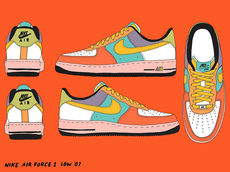 Nike Air Force 1 Low Blank Template by Packing Mockup on Dribbble