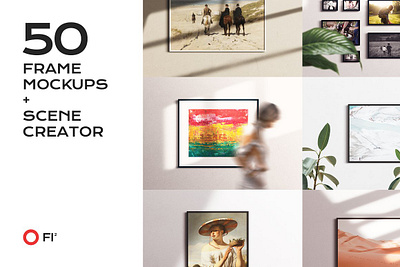 50 frame mockup bundle creator kit art bundle frame interior mockup poster print template wall