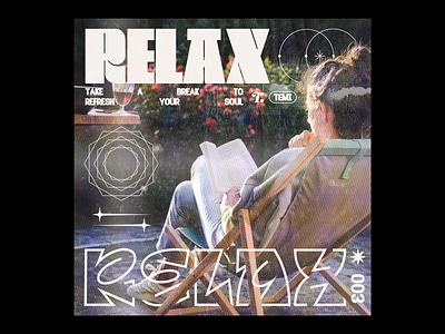 RELAX 🍷 album cover color custom type design display font graphic design halftone icon music poster print print design retro serif texture type design typography vector y2k