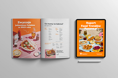 Raport Food Trendów Pyszne.pl 2023/2024 book brand design data data visualization design localisation digital dtp editiorial editorial design food graphic design layout magazine print report