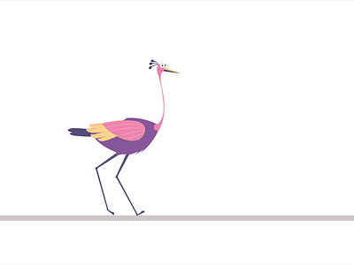 walking cycle for a bird 2d 2d animation after effects animation cartoon design graphic design illustration motion design motion graphics walking cycle walking cycle animation