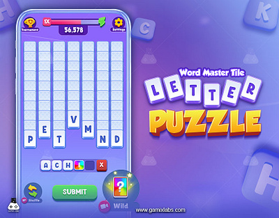 Letter Puzzle Game UI/UX Design / Game Art Services game art