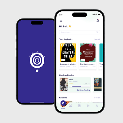 Book Reading/Lending App: Orunla design logo mobile app