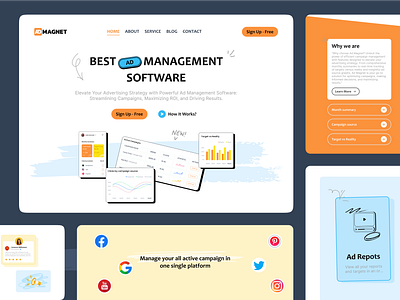 AdMagnet || Saas Landing Page admagnet landingpage