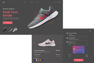 SIMPLE NIKE PRODUCT AND PAYMENT PAGE branding graphic design ui