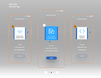 Bringing you my @DailyUI 064 - Select User Type. Like, Follow. 3d branding dailyui graphic design ui