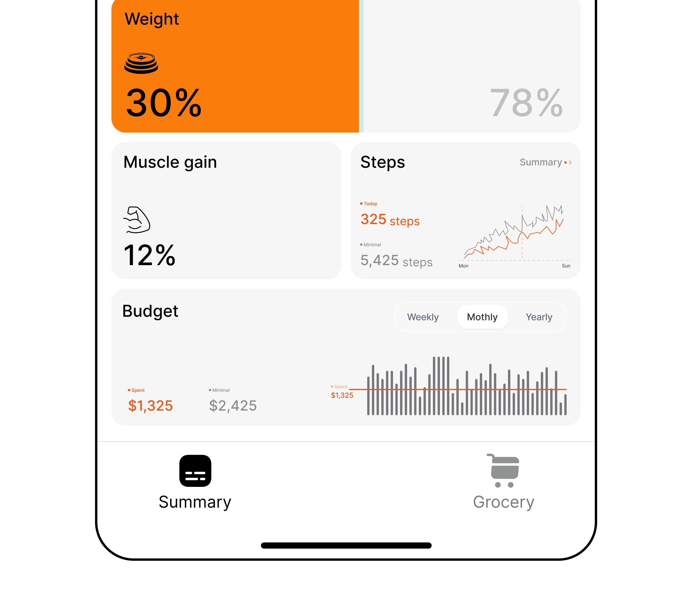 Health app branding calories graphic design gym health tracker illustration mobile design typography ui