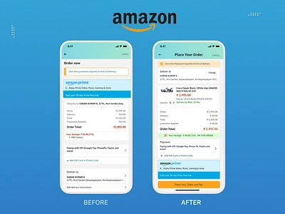 Amazon Checkout Page Re-Design Concept animation app design graphic design interface landingpagedesign motion graphics ui ux