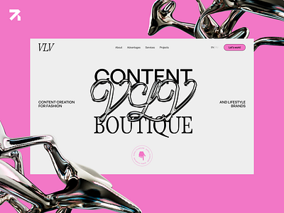 VLV Content boutique for brands | Website 3d branding corporate website design illustration landing page ui uiux user interface ux vlv web webdesign