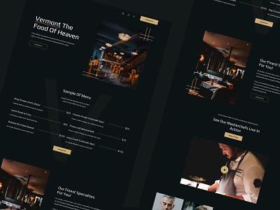 A Concept Exploration for the Restaurant Website agency business clean dark design elegant figma food gold luxury menu restaurant ui ux web design