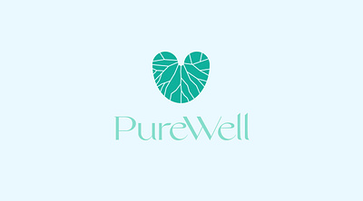 PureWell-Health and wellness brand brand identity branding graphic design health logo logo design pictorial mark wellness