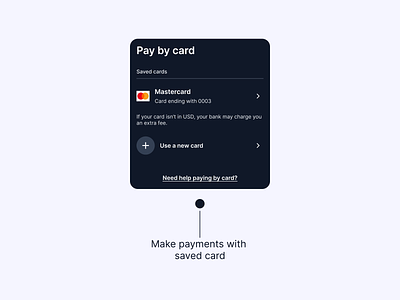 UI Card for Payments with Saved Cards app design ecommerce figma finance fintech fintech app mastercard mobile app ui ui kit uiux ux web design