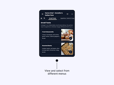 UI card to Order Food from Different Menus app design figma food deliivery foods lyft mobile app mobility mobility app uber ui ui kit uiux ux