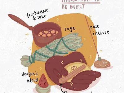 Things That Can Be Burnt calm cute doodle dragon drawing fancy illustration incense inspiration palo santo protection sage salt spiritual