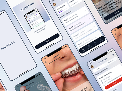 Dental App aligner branding dashboard dental dentalapp healthcare healthcare domain home mobileapp stepbystep ui uiux design