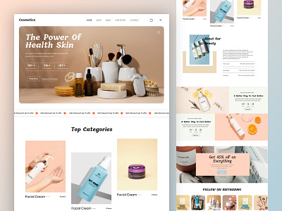 Cosmetics Landing page design beauty design cosmetic design design figma design landing page oripio oripio studio skin care skin care ecommerce ui ui uix ux designer