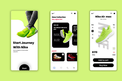 Nike App UI Design application color designs figma nike photoshop shoes typography ui