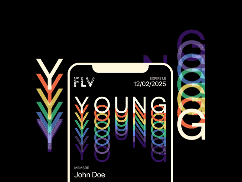 FLV ‘YOUNG’ animation branding gif kinetic typography processing