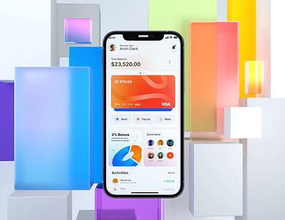 Swyft - Fin 3d finance fintech fun ui home screen mobile design mockup product design ui uiux