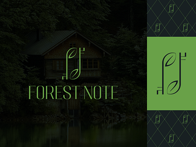 Forest note house rent logo branding forest graphic design house rent key letter f logo nature note tree leaf typography vector