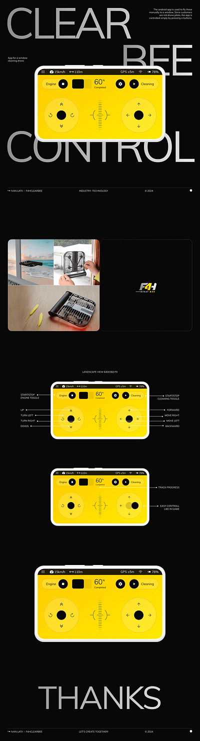 UI Design for Android Drone Control App app cleaning controll design drone figma interface minimalistic mobile ui ux