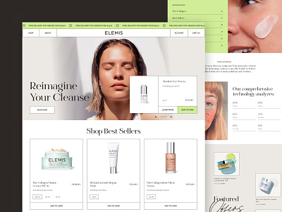 Elemis - Сoncept home page care concept cosmetics ecommercy elemis home page landing shop ui