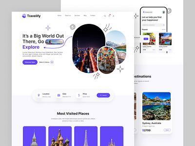 Travel Landing Page 2024 modern website best wesite modern website travel travel website trending website ui uiux