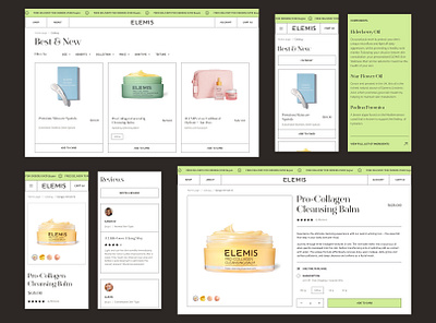 Elemis - Web site design concept catalog concept cosmetics e commercy elemis product page shop store ui