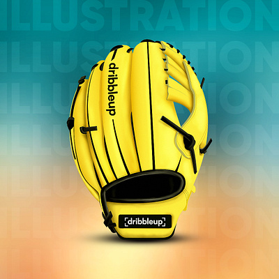 Digital Illustration - Dribbleup Glove baseball branding digital drawing digital illustration digital illustration glove digital painting digitalart dribble illustration art lllustrator minimal sports