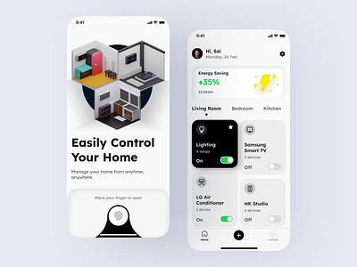 Smart Home App Design-Ui Design androiddesign appdesign branding design illustration ios iosdesign logo mobileapp ui uidesign uiux uxdesign