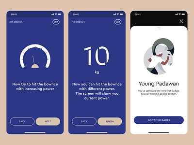 Onboarding Screens for Bownce Sports Tech Startup madebymad
