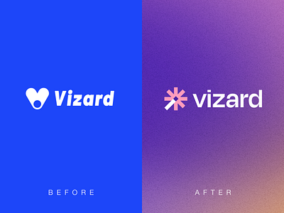 Vizard Rebrand b2b before and after early stage focus lab logo design logomark odi rebrand startup brand visual identity
