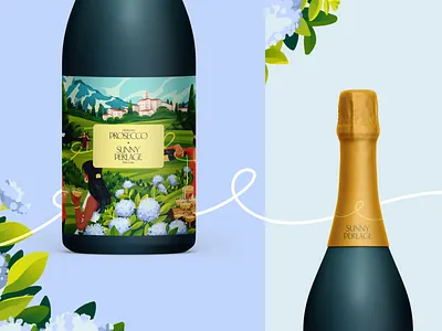 Case Study: Sparkling Wine Packaging beverage bottle bottle label branding champagne design design studio digital art digital illustration drink graphic design illustration illustrator marketing packaging packaging design party sparkling wine summer wine