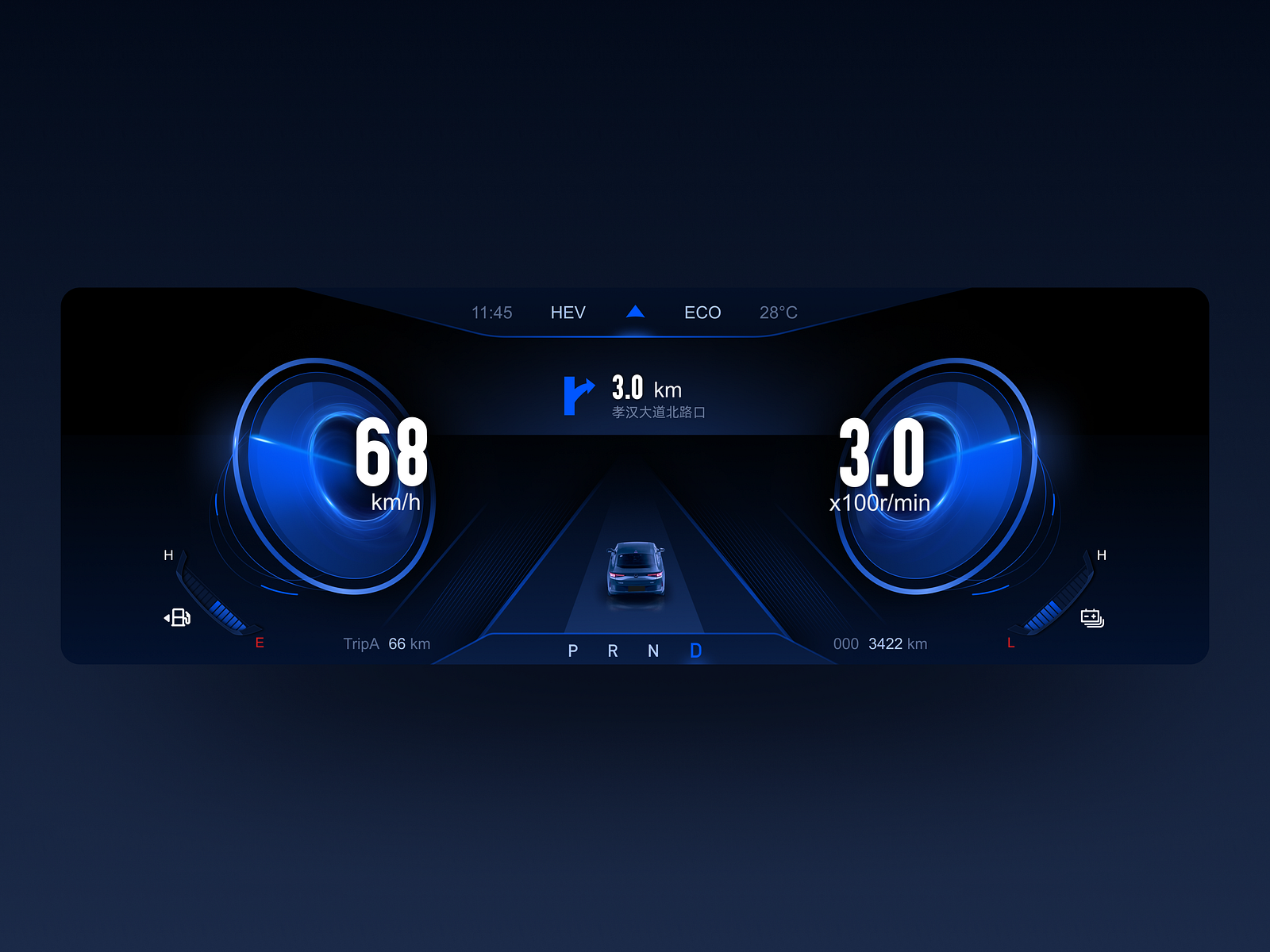 HMI instrument panel design by Wuhuarou_Design on Dribbble