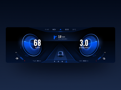 HMI instrument panel design car dashboard ui hmi hmi设计 ui