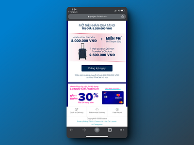 Citibank and Lazada ads promote the Lazada Citi Platinum mobile website sketch