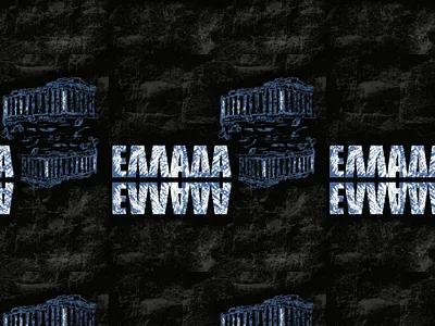 Seamless pattern texture with text Greece. greece