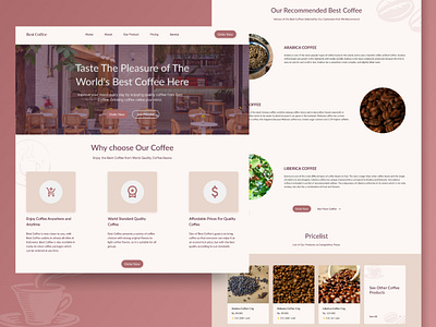 Landing Page Best Coffee coffee shop ui ux web desain