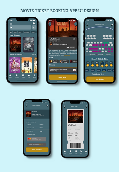 MOVIE TICKET BOOKING APP animation logo ui