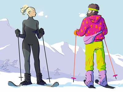 Snow tribes editorial illustration girl illustration monocle ski tribes