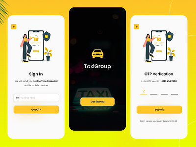 Book Taxi Application app branding design graphic design illustration logo typography ui ux vector