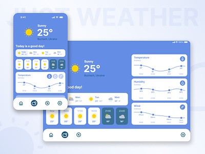 Tablet Adaptive design Weather app adaptive design climate forecast ios ios app design ipad ui mobile ui tablet ui ui ux weather weather app weather forecast