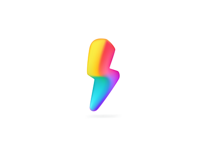 Lightning rainbow-colored logo 3d branding design icon lightning logo mark mesh rainbow ui
