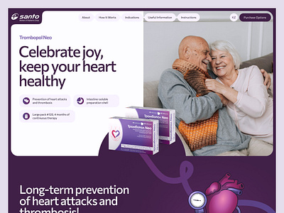 Website design for a medication for heart disease — Landing page branding design landing page redesign typography ui uxui