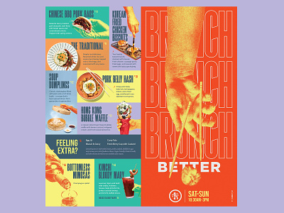 Hawkers Brunch Menu asian branding brunch chinese chopsticks cocktails culinary dining drinks dumplings food halftone layout lunch menu photo manipulation photography print typography vivid