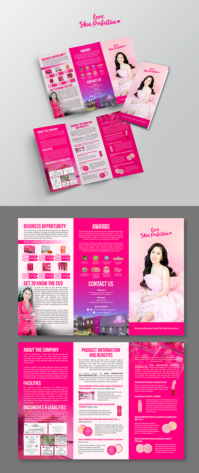 Beauty Products Tri-fold Brochure Design