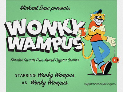 Introducing Wonky Wampus! bigfoot cartoon character design cryptid florida florida panther folk lore folklore ink blot inkblot panther rubber hose rubber hose style rubberhose wampus wampus cat