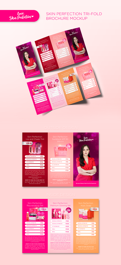 Beauty Product 4 Fold Brochure Design