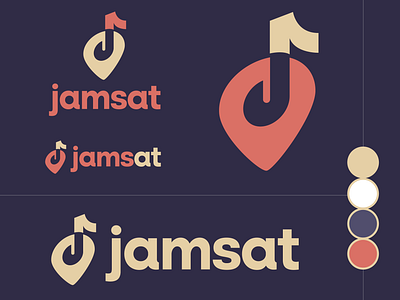 Jamsat Identity app app logo brand mark branding concert entertainment graphic design guitar guitar pick identity letter j lettering local logo logo design logodesign music print typography